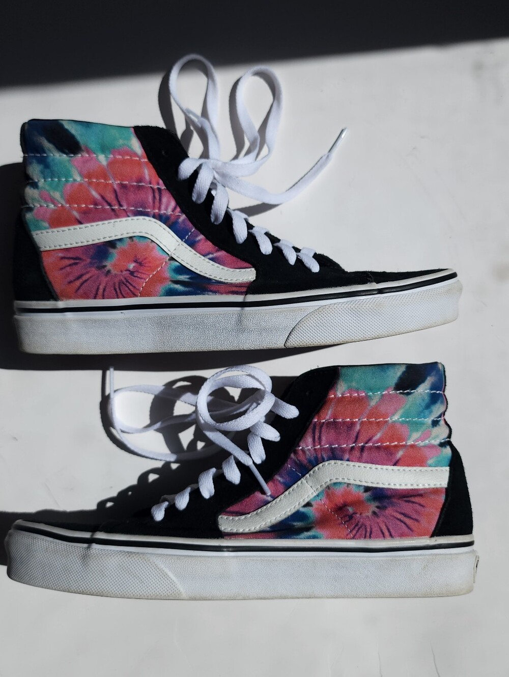 Vans SK8 Hi - Men's Size 6.5/Women's Size 8- Black Tie-Dye Skate Shoes - 500714 - Picture 3 of 8